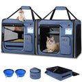 Double Cat Car Carrier with Litter Box | 38" Extra Large